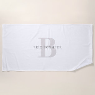 Stilvoller moderner Name und Monogramm Strandtuch