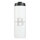 Stilvoller moderner Name und Monogramm Thermosbecher (Vorderseite)