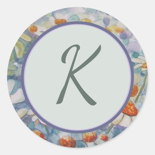 Stilvoller Monogram-Umschlag Aufkleber (Vorderseite)