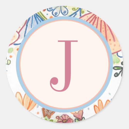 Stilvoller Monogram-Umschlag Aufkleber (Vorderseite)