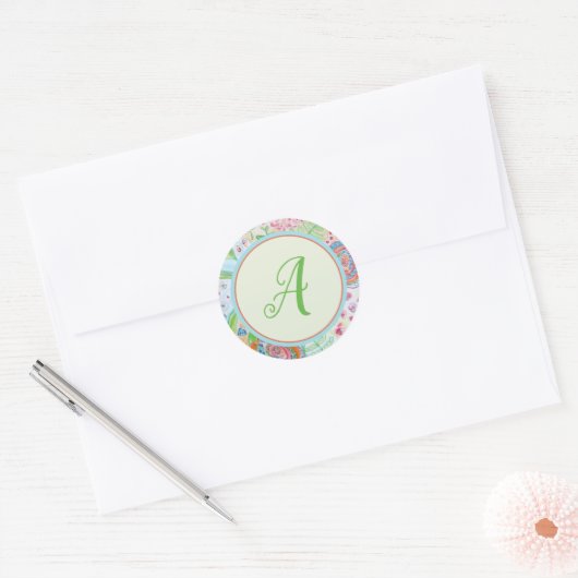 Stilvoller Monogram-Umschlag Aufkleber (Umschlag)