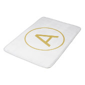Stilvoller Monogramm Anfangsbuchstabe Goldfarbe We Badematte (Schrägansicht)