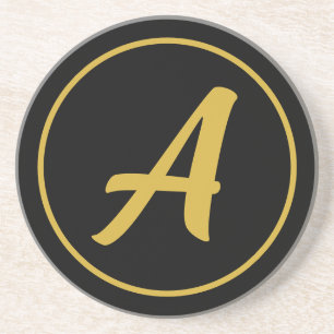 Stilvoller Monogramm Anfangsbuchstabe in Gold auf  Getränkeuntersetzer