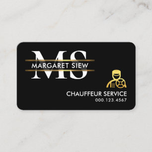 Stilvoller Monogramm-Gold-Plaketten-Chauffeur Visitenkarte