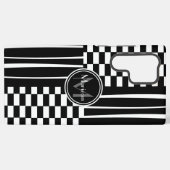 Stilvoller Monogramm-Karo und Streifen Samsung Galaxy Hülle (Rückseite (Horizontal))