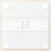 Stilvoller Monogramm-silbernes Grau-Designer Glasuntersetzer (Rückseite)