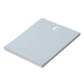Stilvoller monogrammierter Name Modernes Hellblau Notizblock (Rotiert)
