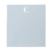Stilvoller monogrammierter Name Modernes Hellblau Notizblock (Vorderseite)