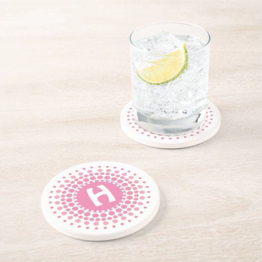 Stilvoller Monogrammstein Untersetzer (Seite)