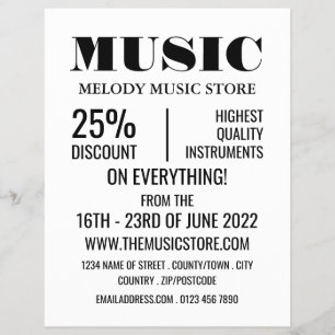Stilvoller Musical Instrument Store Flyer