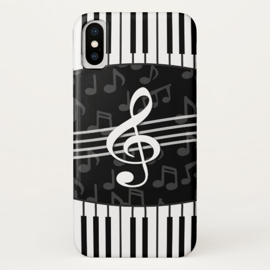 Stilvoller Musiknoten-dreifacher Clef-und Case-Mate iPhone Hülle (Rückseite)