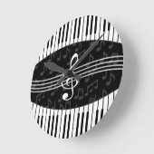Stilvoller Musiknoten-dreifacher Clef-und Runde Wanduhr (Winkel)