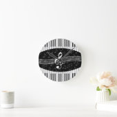 Stilvoller Musiknoten-dreifacher Clef-und Runde Wanduhr (Zuhause)