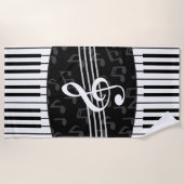 Stilvoller Musiknoten-dreifacher Clef-und Strandtuch (Vorderseite)