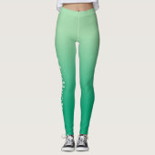 Stilvoller Name auf Licht bis dunkel grüne Farbe Leggings (Vorderseite)