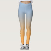 Stilvoller Name auf Light Blue to Orange Gradient Leggings (Vorderseite)