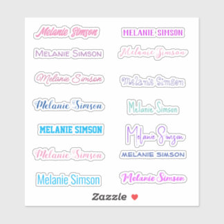 Stilvoller Name farbenfroh rosa violett blaue Stic Aufkleber