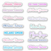 Stilvoller Name farbenfroh rosa violett blaue Stic Aufkleber (Vorderseite)