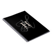Stilvoller Name mit Kalligrafie Monogram Black Notizblock (Rechte Seite)