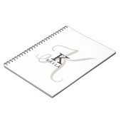 Stilvoller Name mit Kalligraphie Monogram auf Weiß Notizblock (Linke Seite)