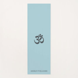 Stilvoller Name Monogram Om Symbol Blue Glow Yogamatte