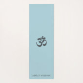 Stilvoller Name Monogram Om Symbol Blue Glow Yogamatte (Rückseite)