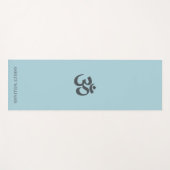 Stilvoller Name Monogram Om Symbol Blue Glow Yogamatte (Vorderseite (Horizontal))