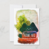 Stilvoller Niedlicher Cartoon Hidden Fluffy Cat Dankeskarte (Vorderseite)