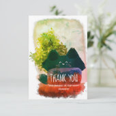 Stilvoller Niedlicher Cartoon Hidden Fluffy Cat Dankeskarte (Stehend Vorderseite)