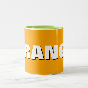 Stilvoller orangefarbener Becher, perfektes Gesche Zweifarbige Tasse