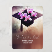 Stilvoller Orchids-Abschluss Einladung (Vorne/Hinten)