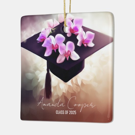 Stilvoller Orchids-Abschluss Keramikornament (Links)