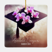 Stilvoller Orchids-Abschluss Keramikornament (Rückseite)