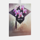 Stilvoller Orchids-Abschluss Ornament Aus Glas (Vorderseite Rechts)