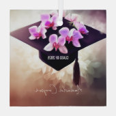 Stilvoller Orchids-Abschluss Ornament Aus Glas (Rückseite)