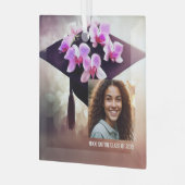 Stilvoller Orchids-Abschluss Ornament Aus Glas (Vorderseite links)