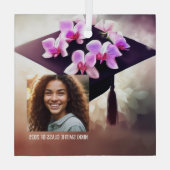 Stilvoller Orchids-Abschluss Ornament Aus Glas (Rückseite)