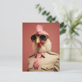 Stilvoller Osterhühnerkommandeur Feiertagspostkarte (Stehend Vorderseite)