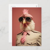 Stilvoller Osterhühnerkommandeur Feiertagspostkarte (Vorne/Hinten)