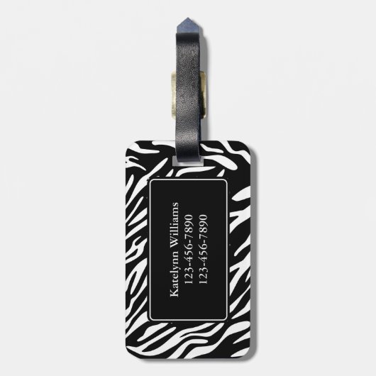 Stilvoller personalisierter gepäckanhänger (Rückseite vertikal)