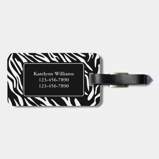 Stilvoller personalisierter gepäckanhänger (Rückseite horizontal)