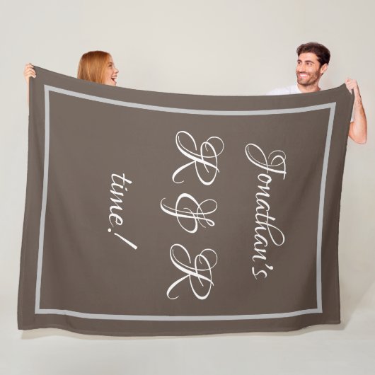 Stilvoller Personalisierter Name Rustic Tan "R & R Fleecedecke (Beispiel)