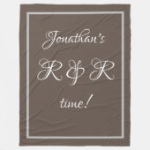 Stilvoller Personalisierter Name Rustic Tan "R & R Fleecedecke (Vorderseite)
