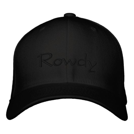 Stilvoller Personalisierter Text Rowdy Bestickte Baseballkappe (Vorderseite)