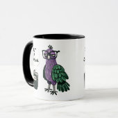 Stilvoller Pfau mit Brille - "Shut Up, Journal" Tasse (Vorderseite Links)