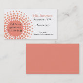 Stilvoller Pfirsich und weiße Visitenkarten Visitenkarte (Vorne/Hinten)