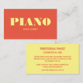 Stilvoller Pianist, Beruflicher Musiker Visitenkarte (Vorne/Hinten)