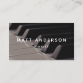 Stilvoller Piano Musiker Minimal Gray Visitenkarte (Vorderseite)