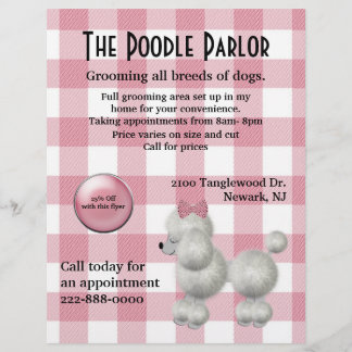 Stilvoller Pink & White Dog Care Flyer