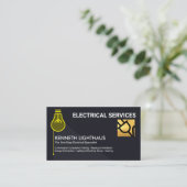 Stilvoller Power-Schalter für gelbe Glühbirnen Visitenkarte (Stehend Vorderseite)